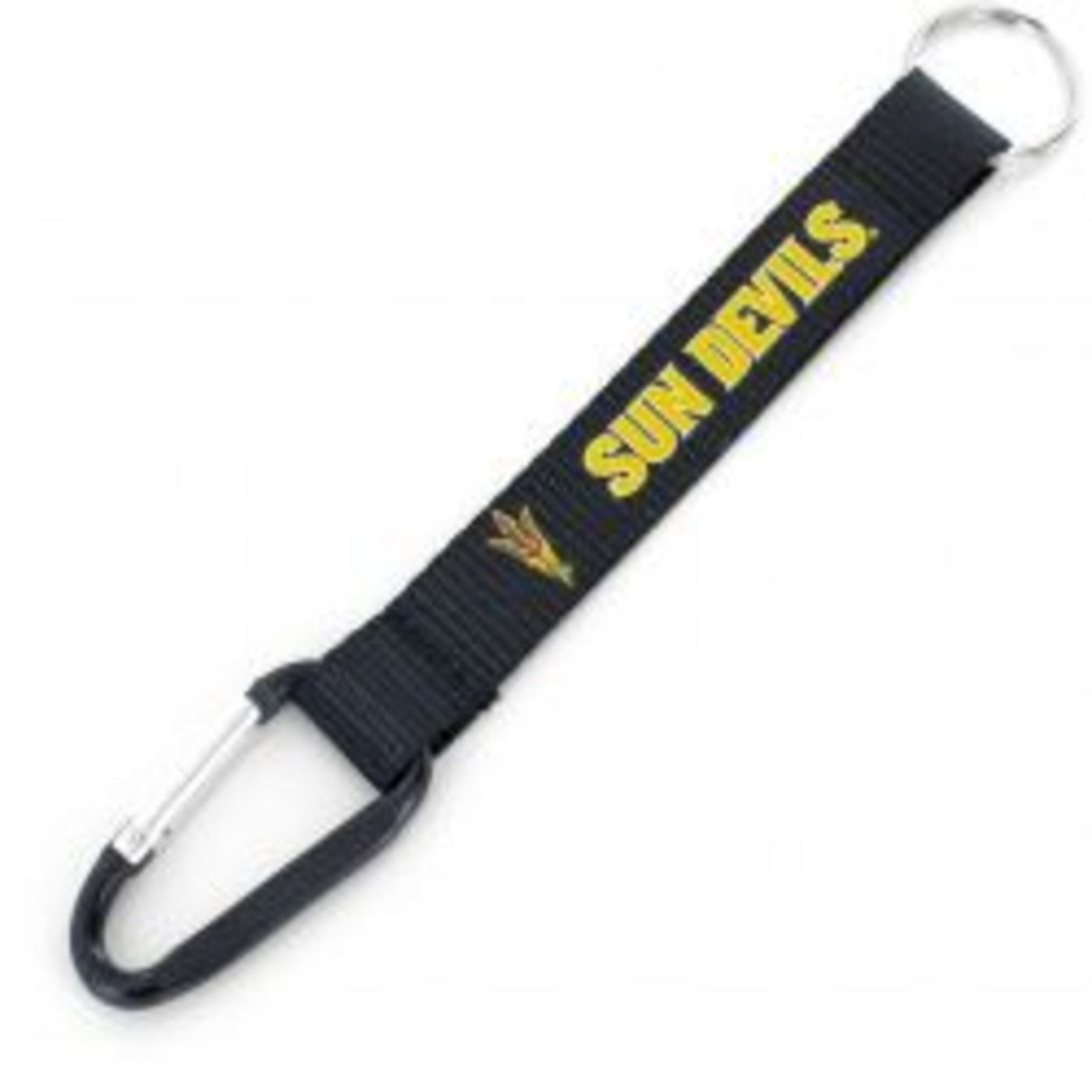 ASU black carabiner with a keyring attachment 