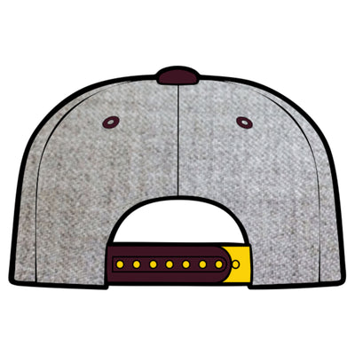 Back view of ASU gray and maroon adjustable Snapback