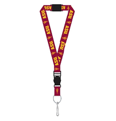 ASU lanyeard maroon with gold lettering &
