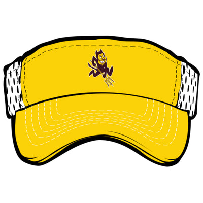 ASU gold and white mesh visor. Features a sparky embroidered logo on the front 