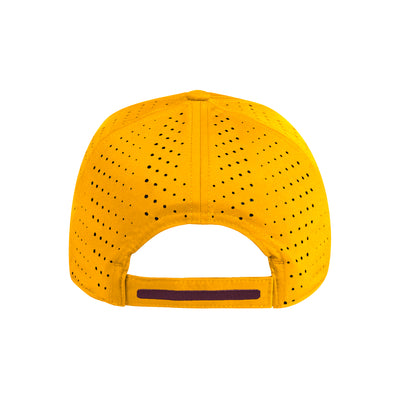 Back view of ASU gold hat with adjustable velcro strap