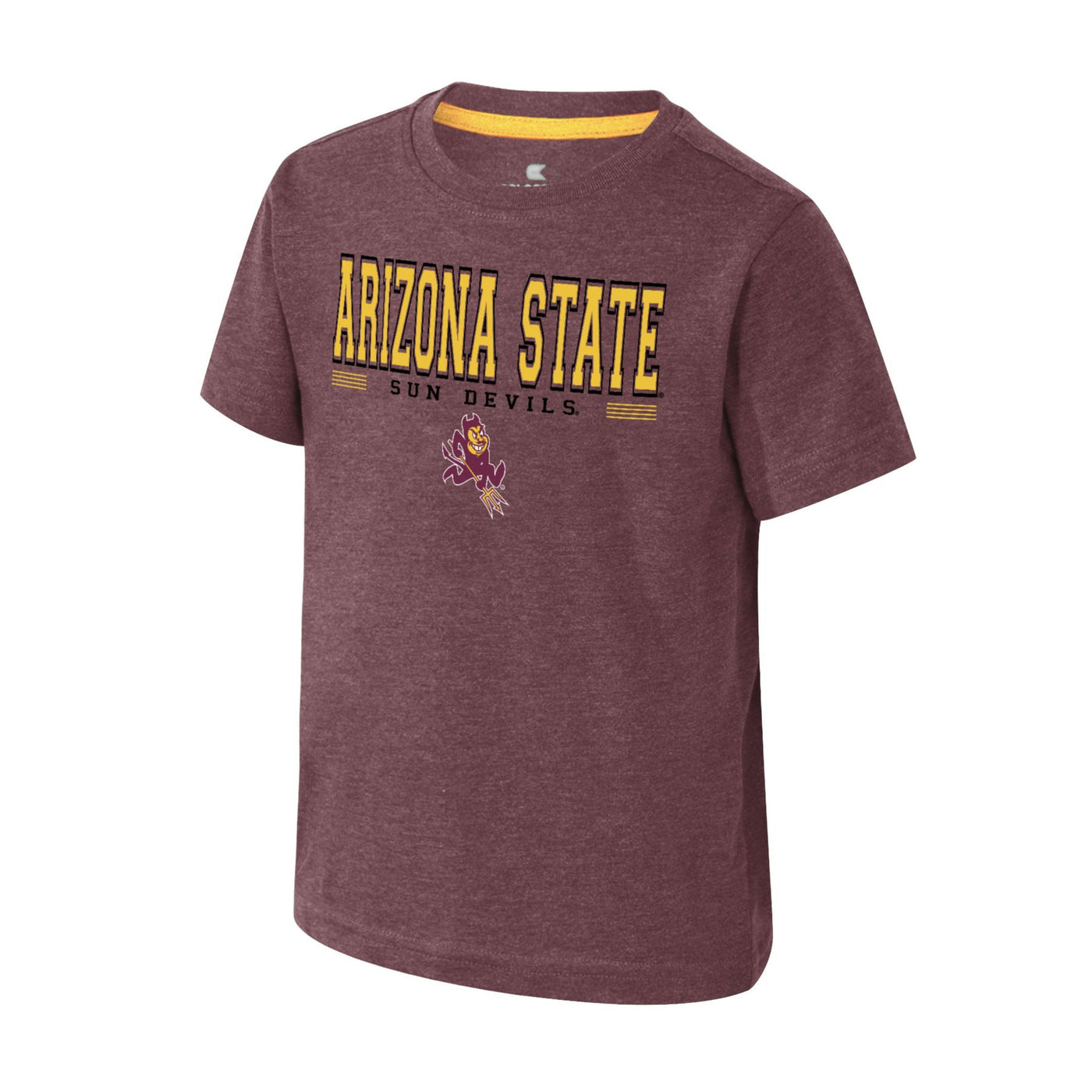 ASU maroon youth t-shirt with the text 
