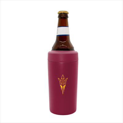 Backside of ASU maroon coolie with the pitch fork logo in gold