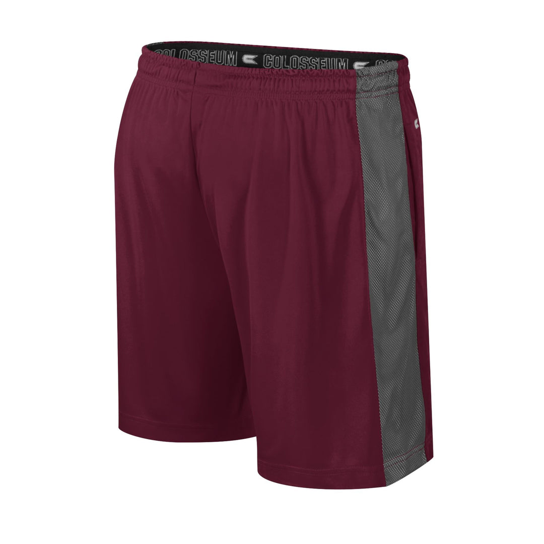 Backside of ASU maroon mens shorts