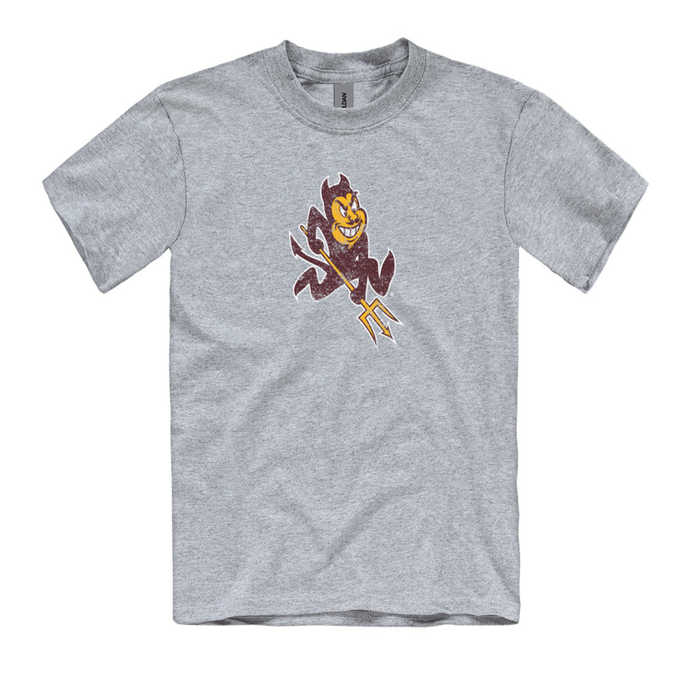 ASU grey youth t-shirt with a sparky mascot on the front.