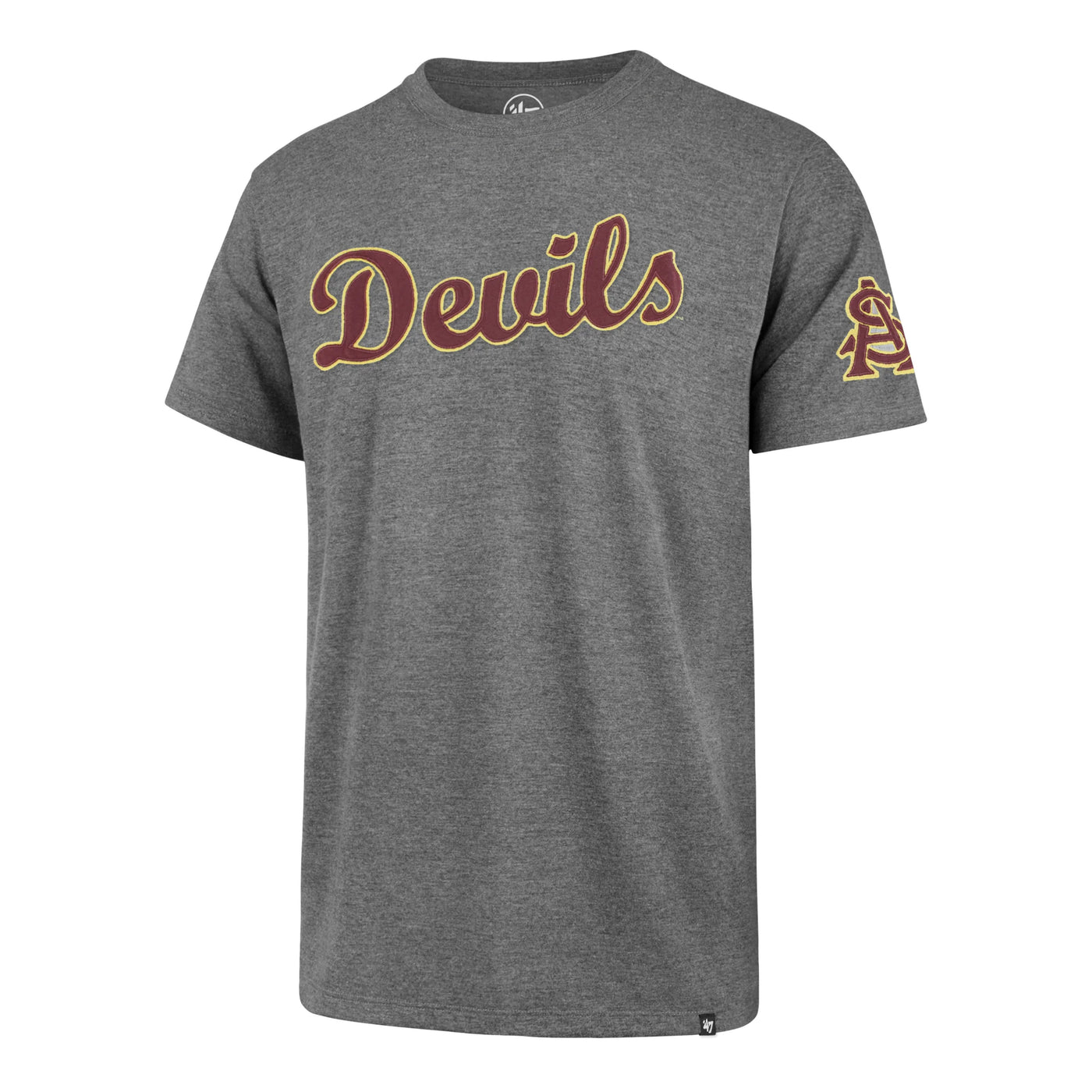 ASU grey short sleeve. Features one patch on the chest reading 