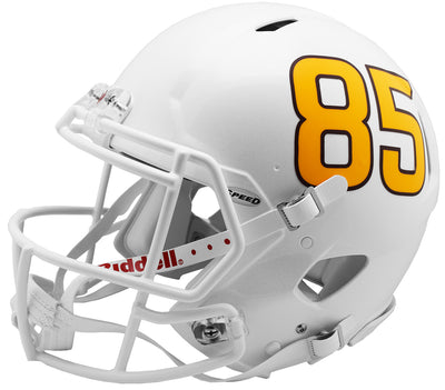 ASU authentic football helmet in white with gold '85' on the left side
