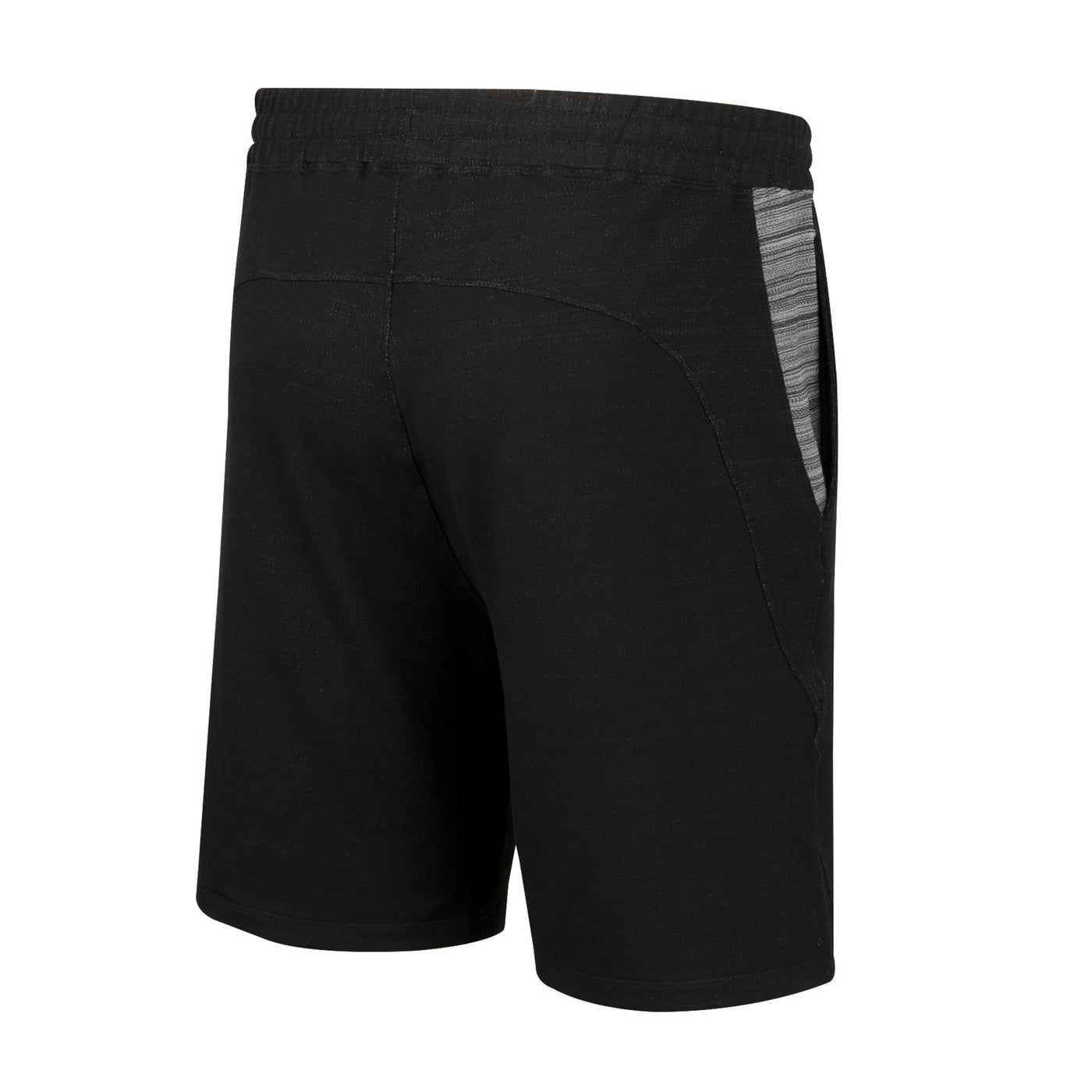 ASU black men's shorts with heather gray triangles at the pockets