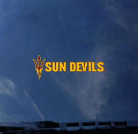 ASU decal with pitchfork and 'Sun Devils' lettering