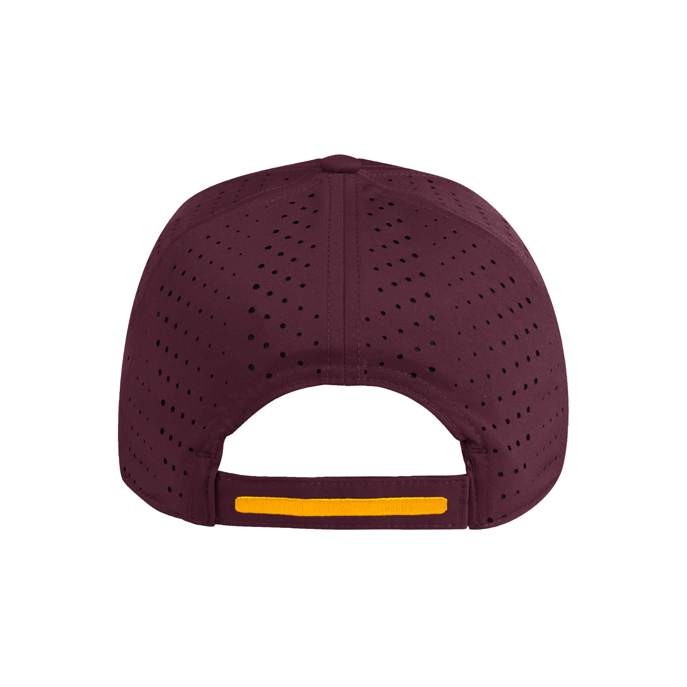 Back view of ASU maroon hat with adjustable velcro strap